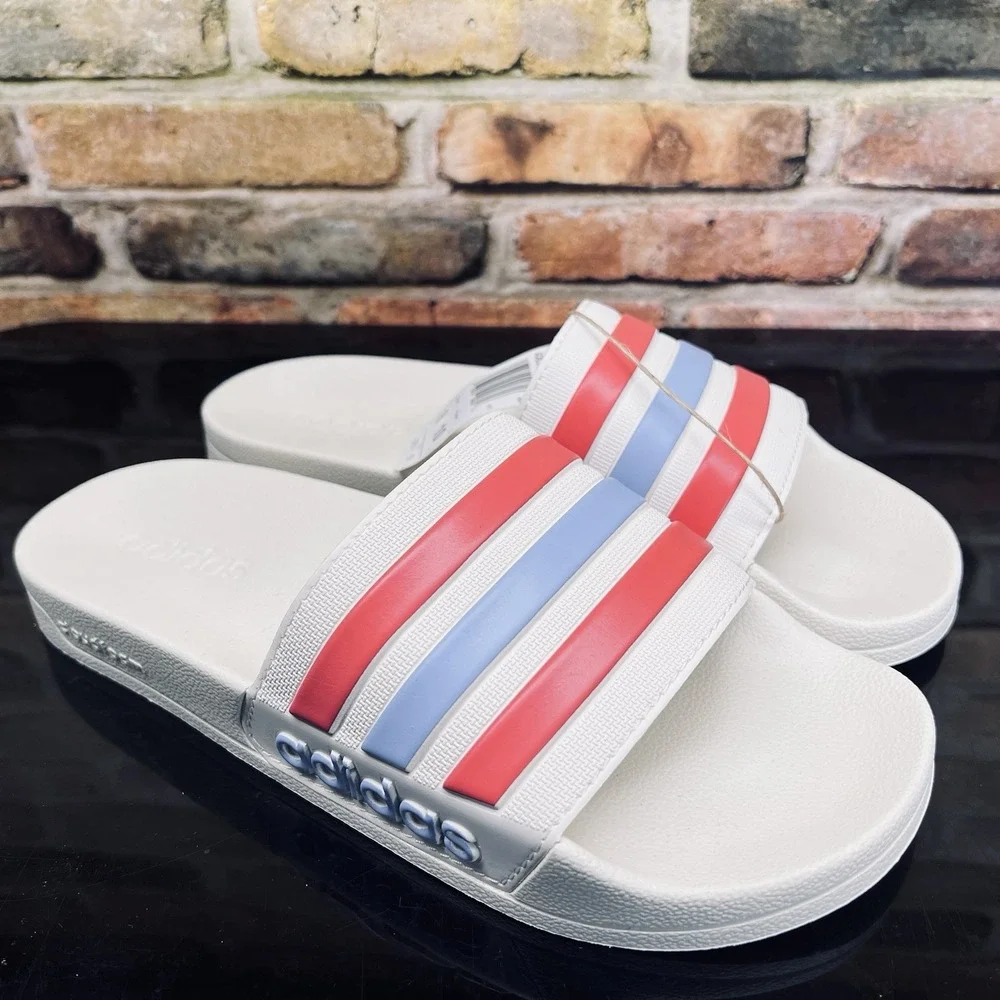 Unisex Size Mens 11 adidas Adilette Shower Slide Sandals Beige Cream Red Blue